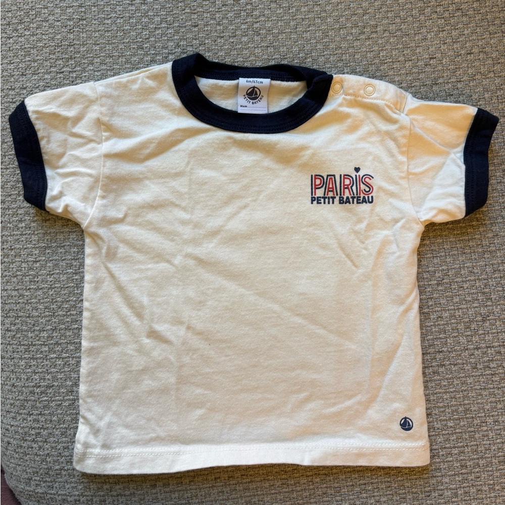 Petit Bateau Ringer-neck organic cotton T-shirt